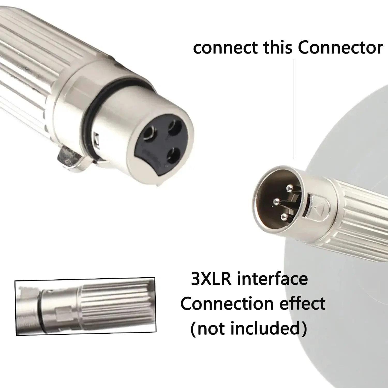 Stainless Steel M8 304 3 Pin XLR End Connector For Reciprocating Linear Actuator DIY Build And Industrial Cable Adapter Durable Length Eight Point Five Cm Silver - Image 4
