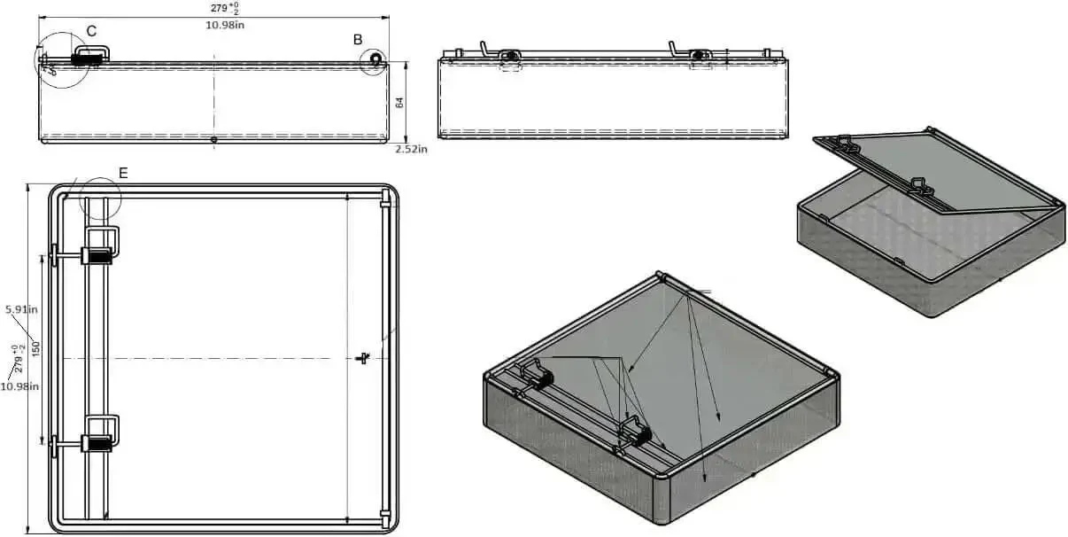 Stainless Steel Mesh Parts Washing Basket With Double Locking Lid For Secure Storage And Parts Cleaning, Rust Resistant Heavy Duty Organizer Tray, 11 By 11 By 3 Inches - Image 3