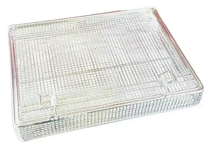 Stainless Steel Mesh Parts Washing Basket With Double Locking Lid For Secure Storage And Deep Cleaning, Rust Resistant Heavy Duty Organizer Tray For Workshops And Garages, 13.5 x 10.5 x 3 In - Image 5