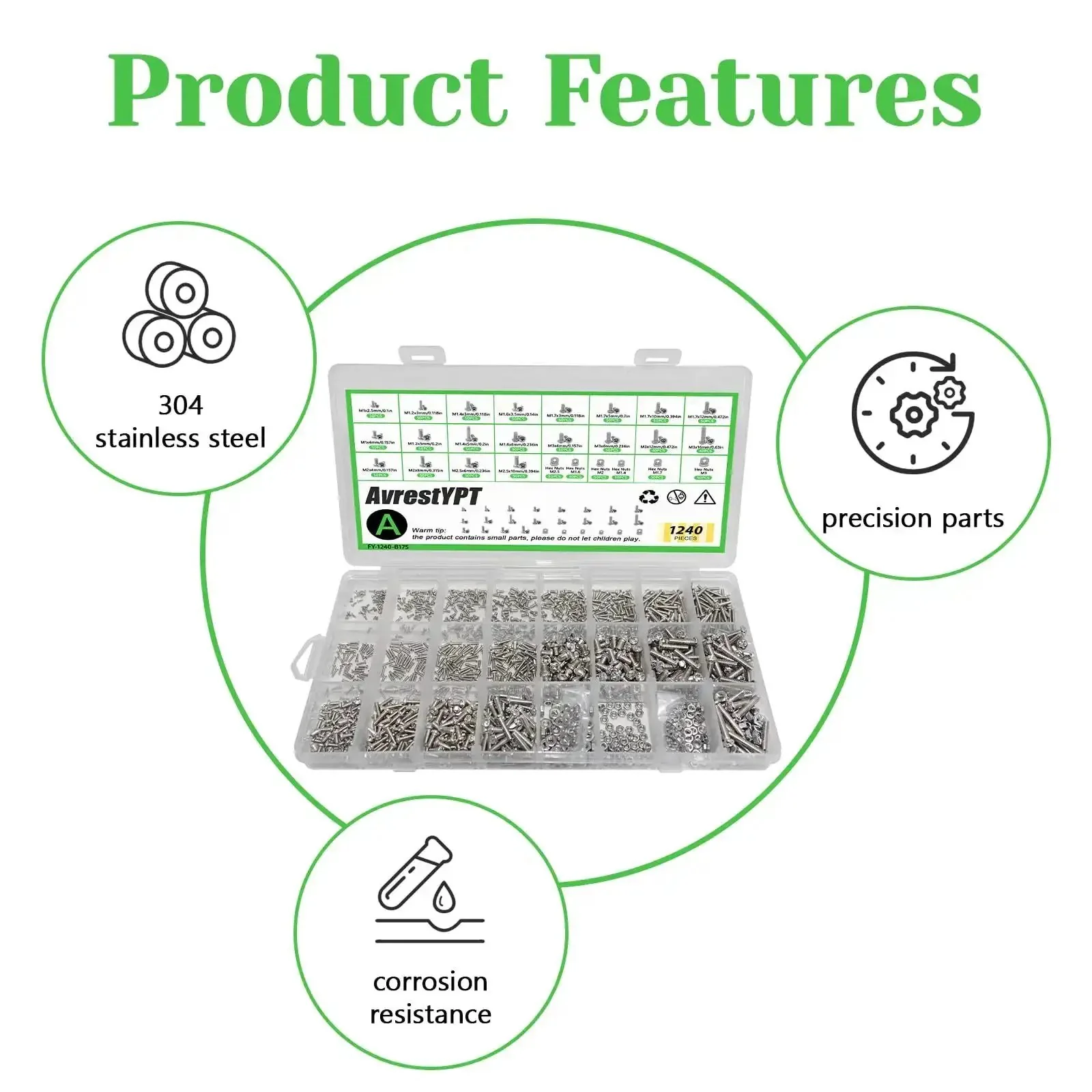 Stainless Steel Micro Screws And Nuts Kit 1240Pcs Metric M1 To M3 Assortment With Phillips Pan Head Fully Threaded Awesome For Arduino Projects RC Models Drones And Electronics Repairs - Image 5