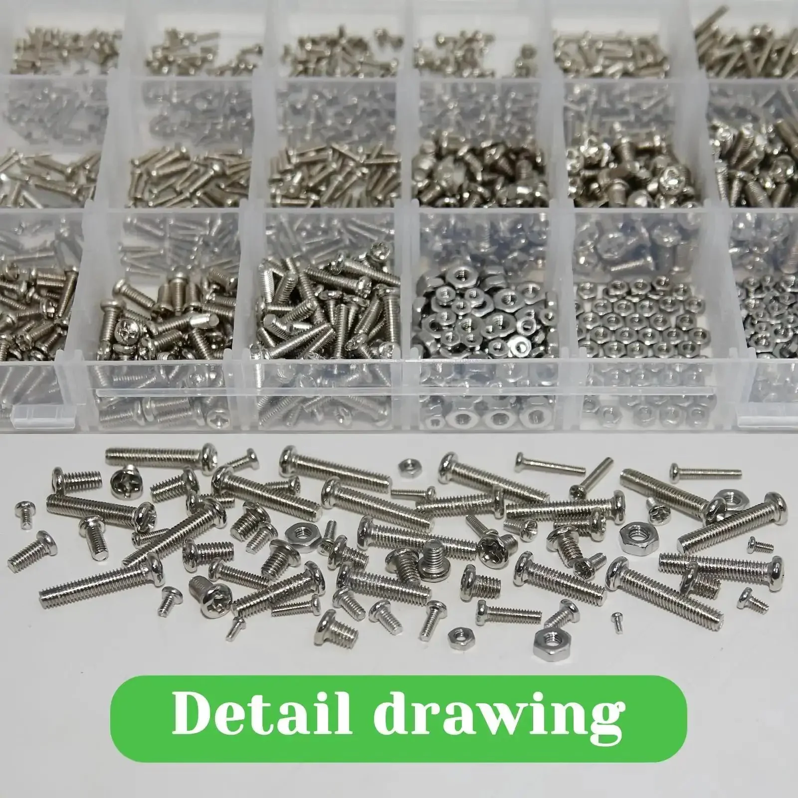 Stainless Steel Micro Screws And Nuts Kit 1240Pcs Metric M1 To M3 Assortment With Phillips Pan Head Fully Threaded Awesome For Arduino Projects RC Models Drones And Electronics Repairs - Image 6