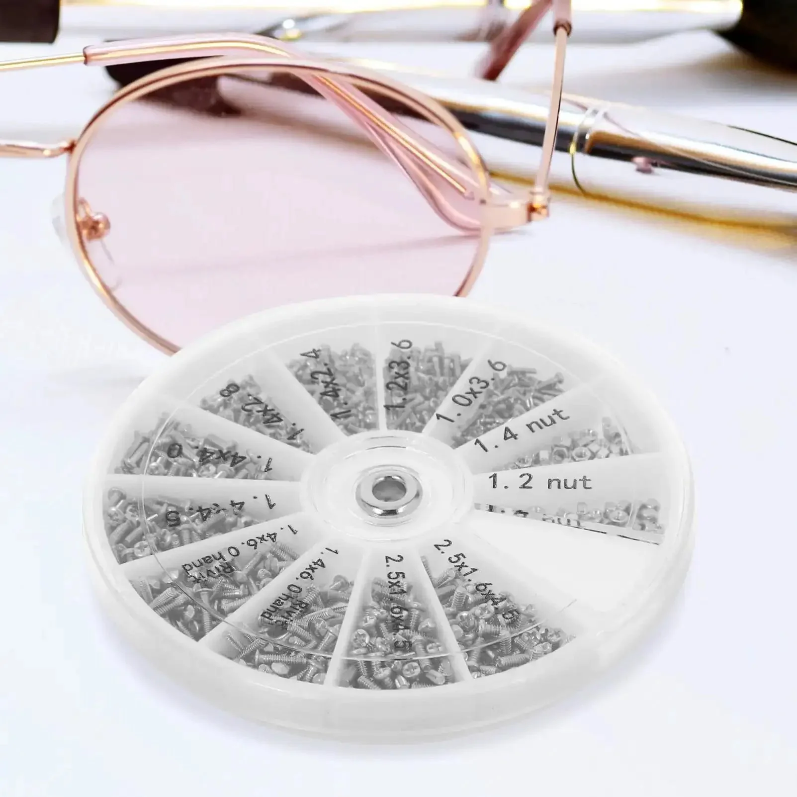 Stainless Steel Miniature Screw Nut Repair Kit For Eyeglasses And Watches With Precision Screwdriver Handy Portable On The Go Repair Set For Home DIY And Electronics Fixes Small Screws And Nuts Assortment - Image 4