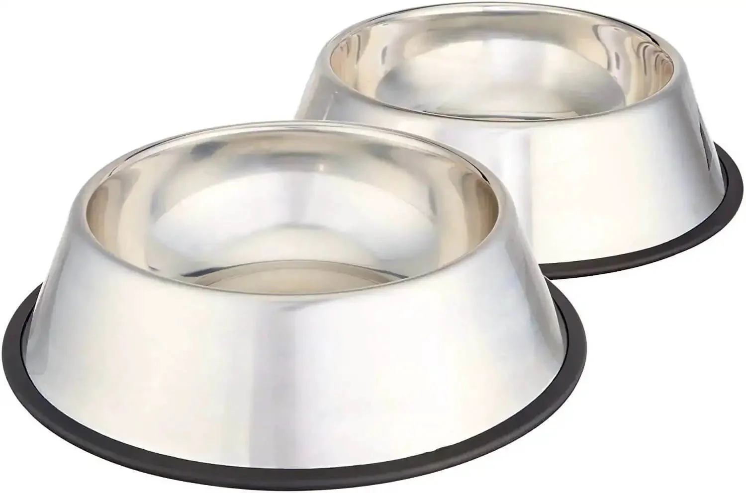 Stainless Steel Non Skid Dog Food And Water Bowls Set Of 2 For Pups, Dishwasher Safe, Rust Resistant, 38 Ounce Capacity Per Bowl, Great For Dry Kibble, Wet Food Or Water, Durable Pet Bowls