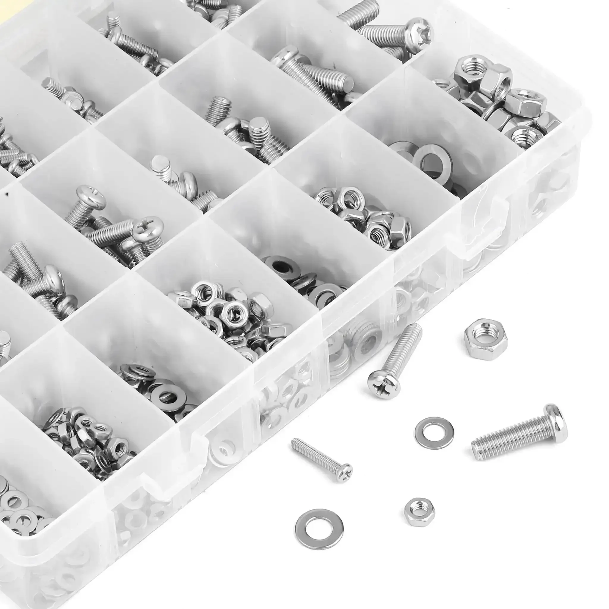 Stainless Steel Nuts And Bolts Assortment Kit, 810 Piece Diy Hardware Set With M3 M4 M5 M6 Phillips Pan Head Screws, Machine Screws, Washers, And Clear Storage Box For Home Improvement Projects - Image 2