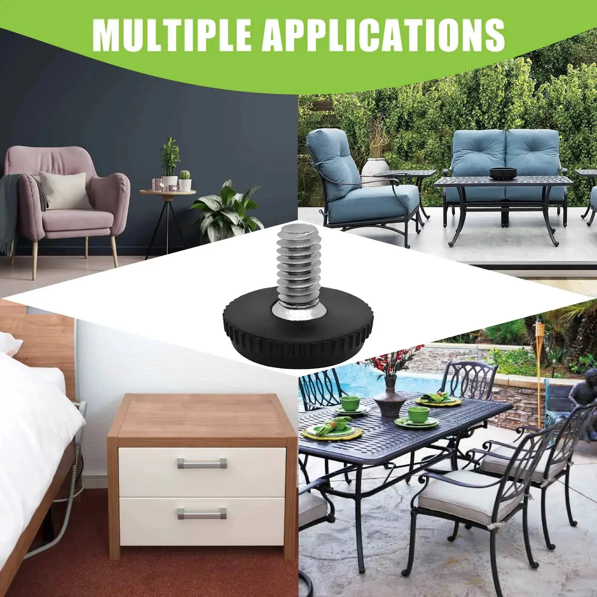 Stainless Steel Outdoor Furniture Levelers 5/16-18 Screw-In Adjustable Feet For Tables And Chairs Rust Resistant Glide Protectors Perfect For Patio Sets Easy Replacement 8-Pack - Image 6