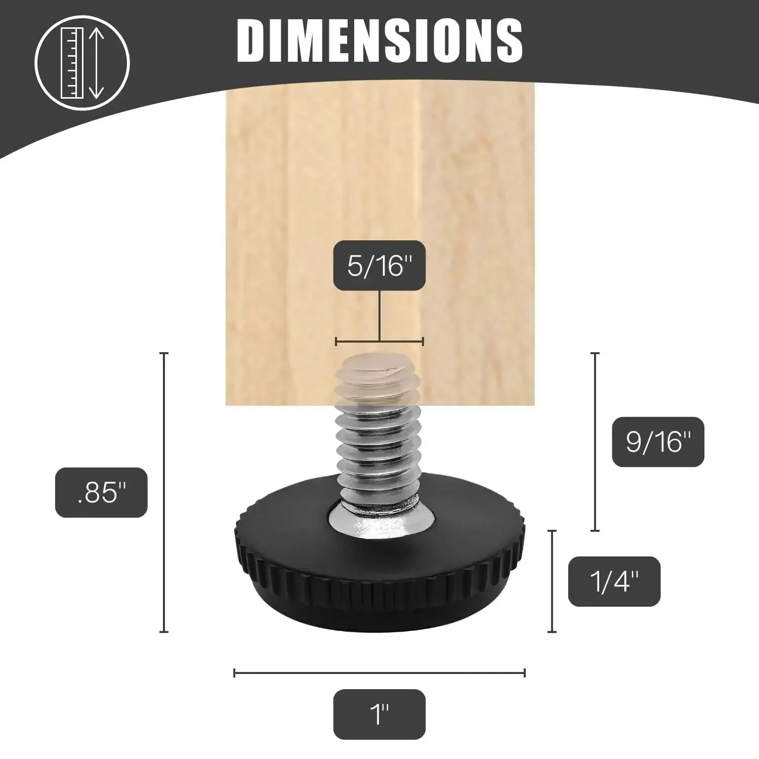 Stainless Steel Outdoor Furniture Levelers 5/16-18 Screw-In Adjustable Feet For Tables And Chairs Rust Resistant Glide Protectors Perfect For Patio Sets Easy Replacement 8-Pack - Image 7