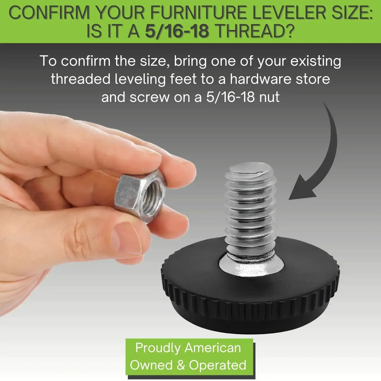 Stainless Steel Outdoor Furniture Levelers 5/16-18 Screw-In Adjustable Feet For Tables And Chairs Rust Resistant Glide Protectors Perfect For Patio Sets Easy Replacement 8-Pack - Image 8