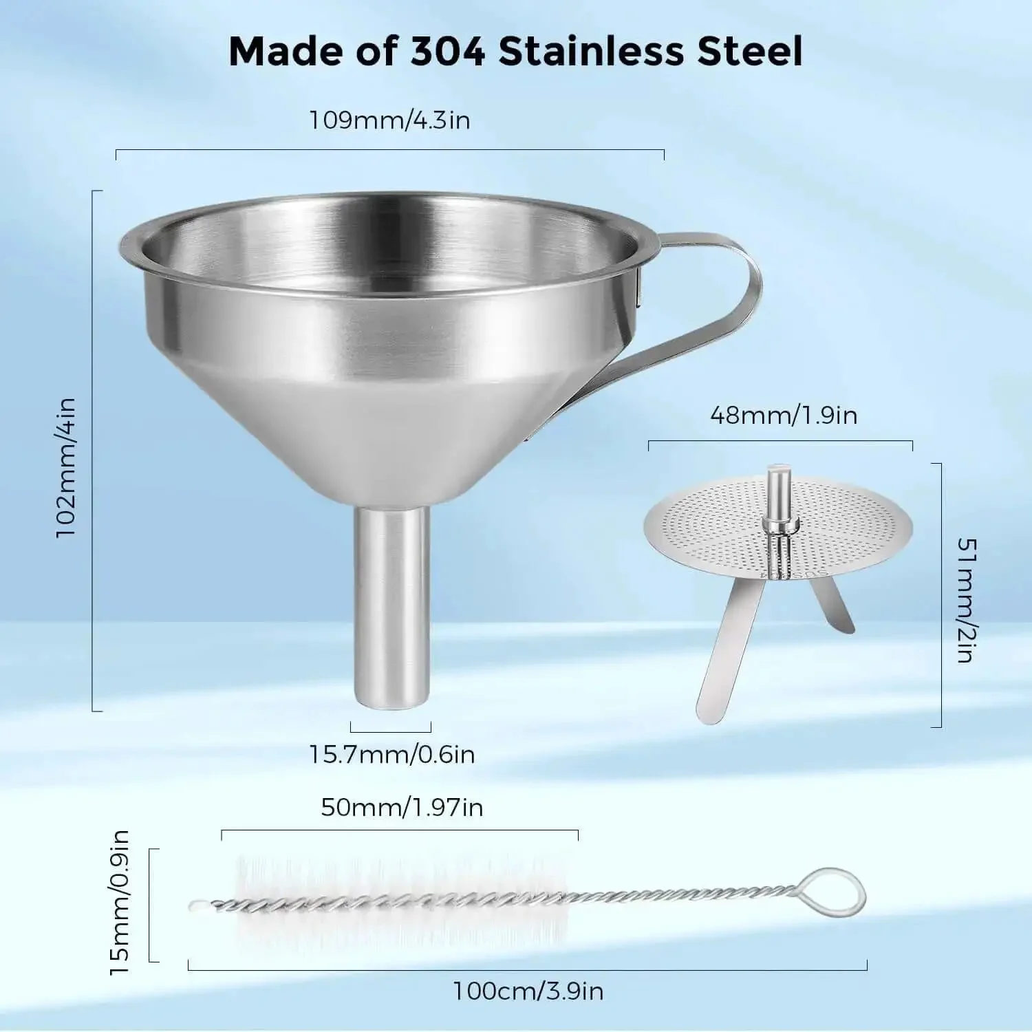 Stainless Steel Resin Funnel With Double Strainer For 3D Printing Dual Filter Cup For SLA DLP LCD UV Resin No Mess Pour And Clean Includes Resin Cleaning Kit - Image 4