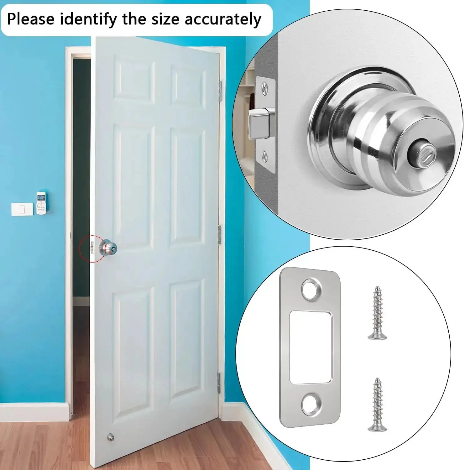 Stainless Steel Round Corner Deadbolt Strike Plate, 1 Inch By 2.25 Inch, 2 Pack With Screws, Heavy Duty Door Backplate For Home Improvement, Built To Last Security Latch Plate, Easy Install For Modern Front Doors - Image 2