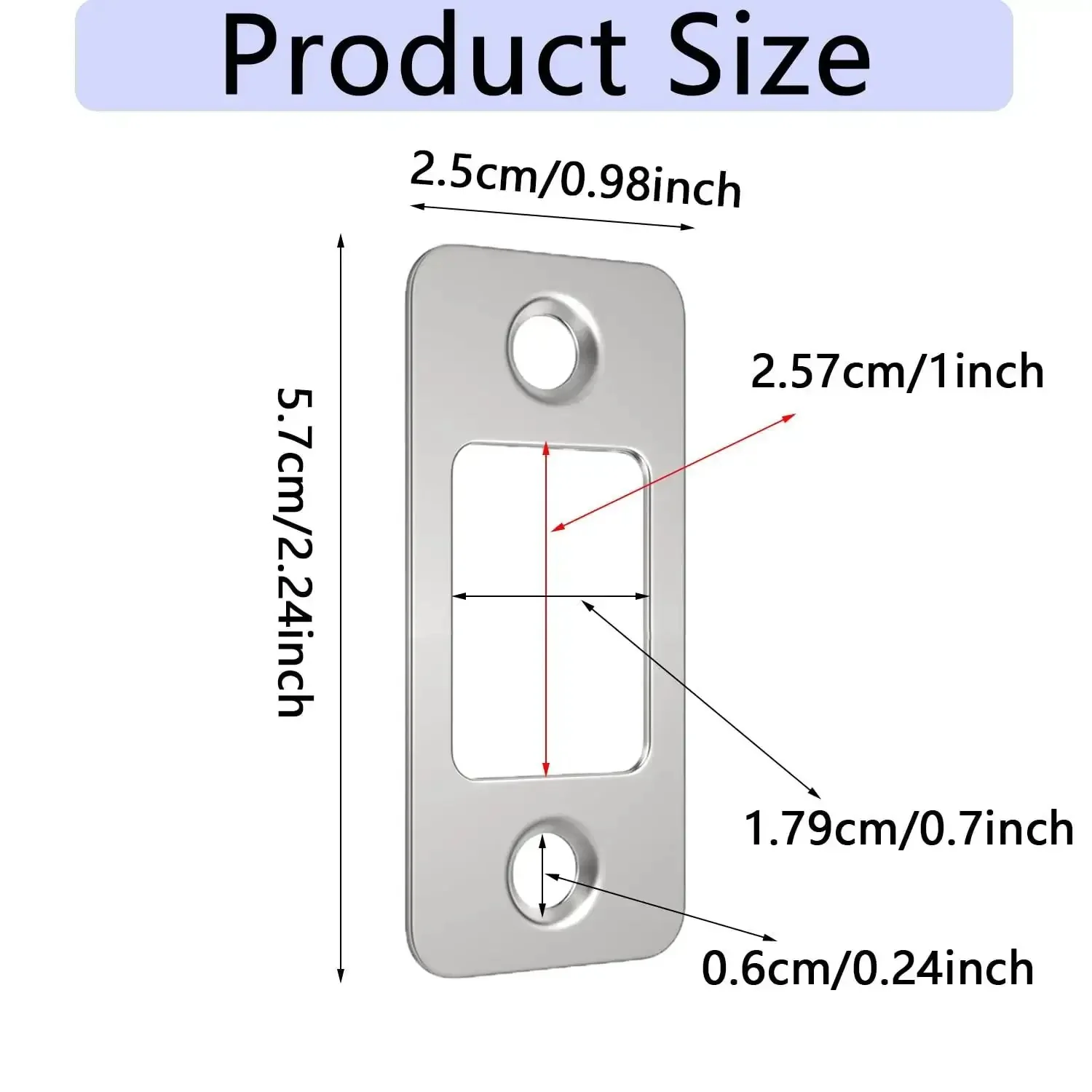 Stainless Steel Round Corner Deadbolt Strike Plate, 1 Inch By 2.25 Inch, 2 Pack With Screws, Heavy Duty Door Backplate For Home Improvement, Built To Last Security Latch Plate, Easy Install For Modern Front Doors - Image 6