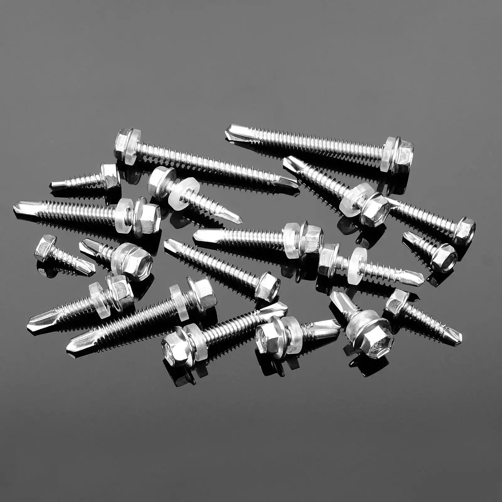 Stainless Steel Self Tapping Screws Kit For Metal Heavy Duty 385-Piece Hex Head Self Drilling Set Sizes 8, 10, 12 With One Half To Two Inch Lengths Includes Extra Cross Drilled Tail High-Strength Sheet Metal Screws - Image 3
