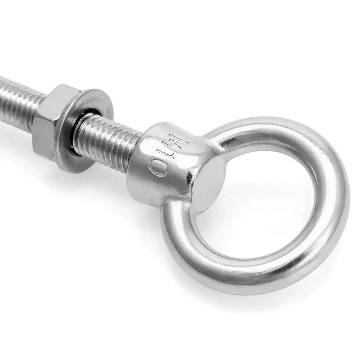 Stainless Steel Shoulder Eye Bolts 3 Eighths by 4 Inches 304 Marine Grade, Set of 5, Threaded Eyebolts With Nuts, Heavy Duty Rigging Hardware for Beams, Hoists, and Marine Projects - Image 3