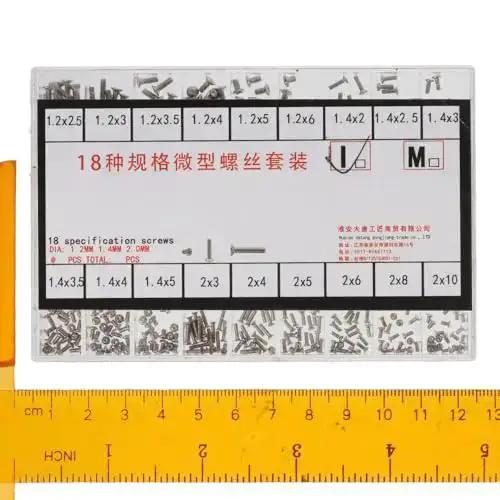Stainless Steel Silver Micro Screws Set for Glasses and Watches, Metric Tiny Screws M1.2 M1.4 M2.0, Mini Screws Assortment Kit, Eyewear and Timepiece Repair Essentials, Tiny Precision Fasteners for DIY Fixes - Image 4