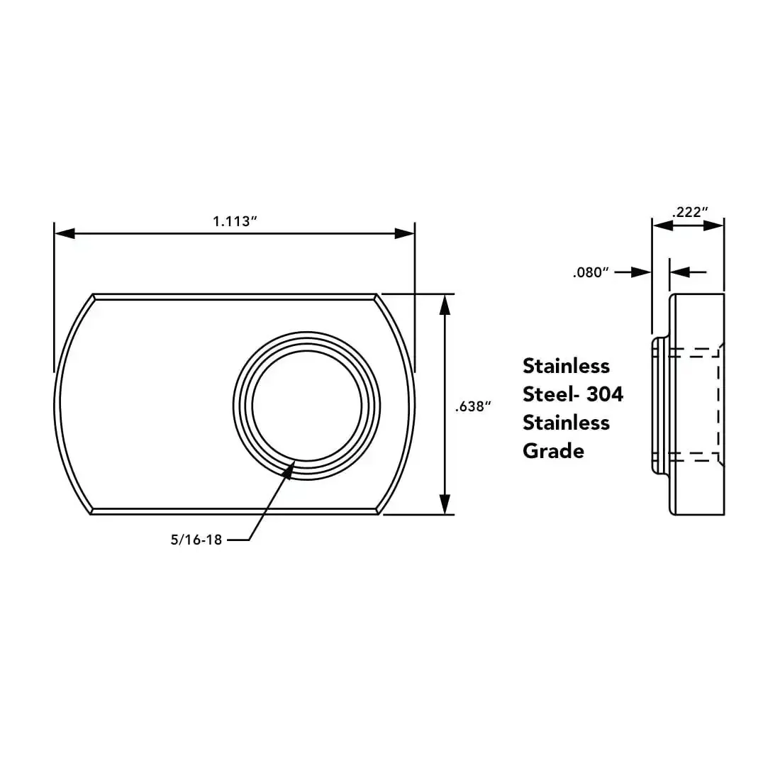 Stainless Steel Slide In T Nut With Offset Thread For Fifteen Series Aluminum Extrusion Five Sixteenths By Eighteen Thread 304 Stainless Steel T Slot Nut Hardware Pack Of Twenty Five - Image 8