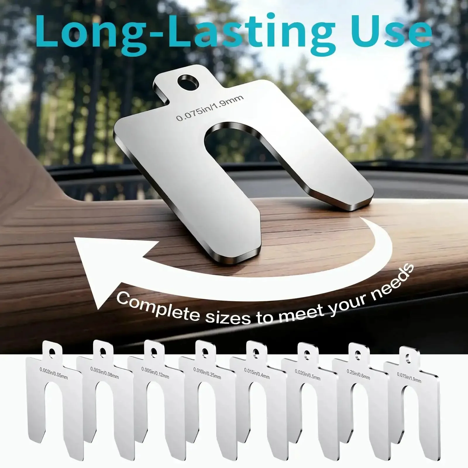 Stainless Steel Slotted Shim Kit 2 By 2 Inch, 80 Piece Leveling Shims Set With 8 Thicknesses For Machinist Shops, Alignment And Machine Repair, Precision Gap Spacing, And Equipment Leveling - Image 6