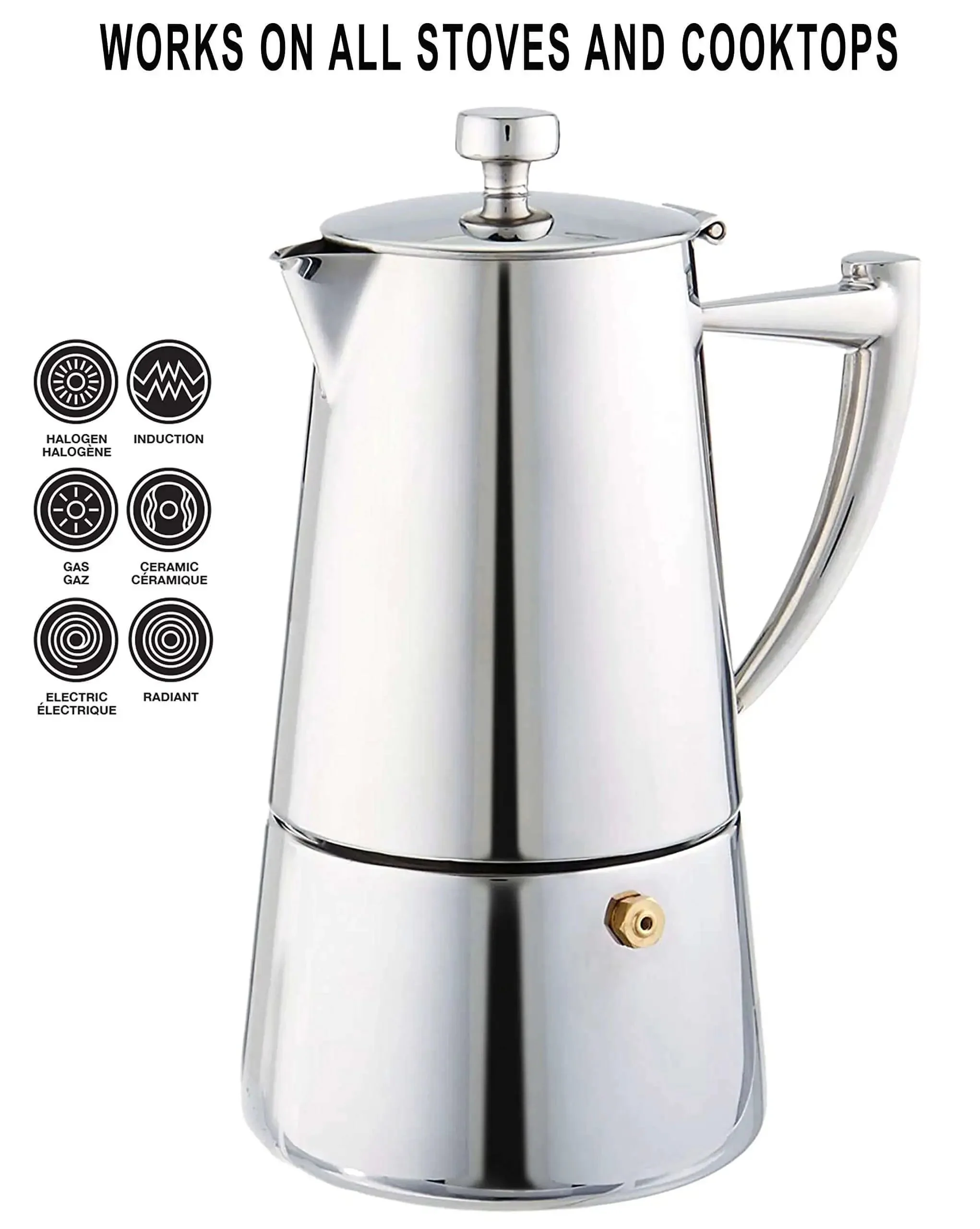 Stainless Steel Stovetop Espresso Maker For 6 Cups Easy To Clean Moka Pot With Heat Resistant Non Reactive Design Barista Grade Brew Durable Italian Style Coffee Percolator For Rich Bold Brew - Image 9