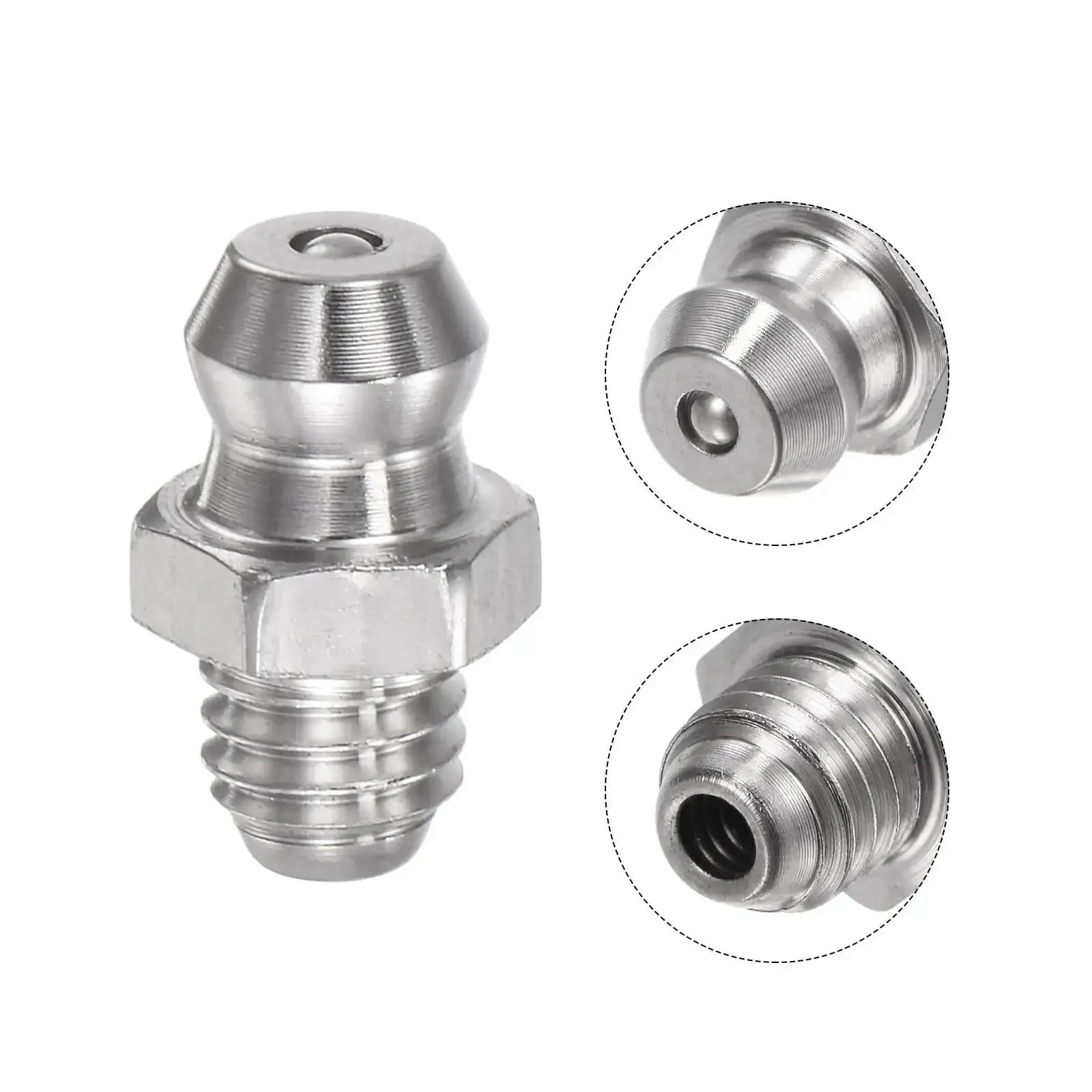 Stainless Steel Straight Grease Fitting M6 x 1mm Thread For Hydraulic Systems 20 Pieces Tough Built To Last Rust Resistant Oil Spill Proof High Hardness Easy Lubrication Connection For Mechanical Equipment - Image 3