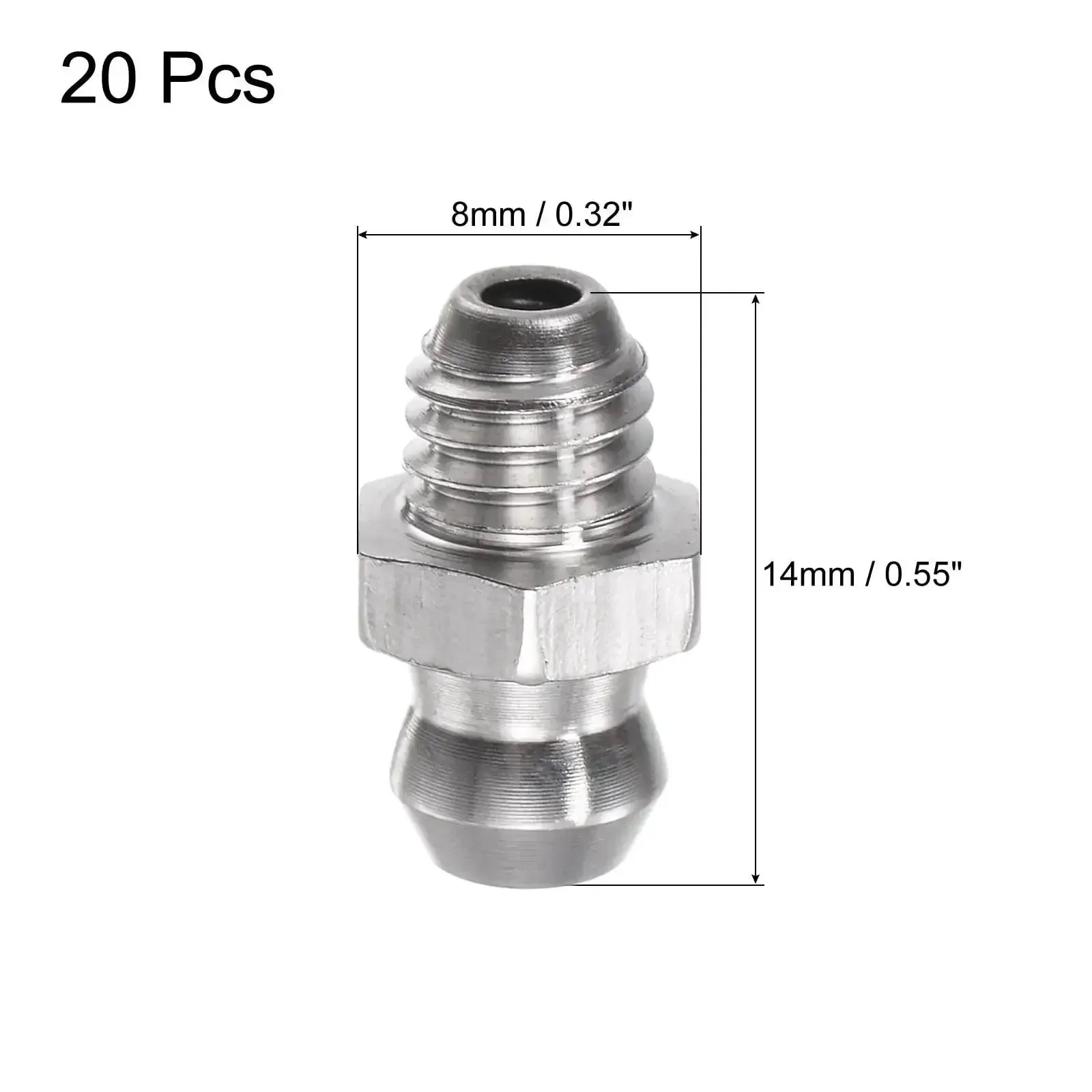 Stainless Steel Straight Grease Fitting M6 x 1mm Thread For Hydraulic Systems 20 Pieces Tough Built To Last Rust Resistant Oil Spill Proof High Hardness Easy Lubrication Connection For Mechanical Equipment - Image 5