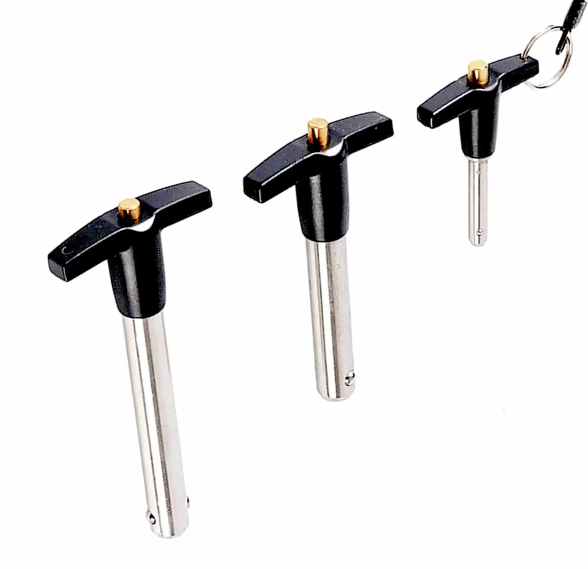 Stainless Steel T Handle Quick Release Pin With Lanyard Cable, Push Button Safety Lock Pin For Fast No Fuss Quick Fit, Fits One Quarter To One Half Inch Pin Dia, Two To Four Inch Usage Length, Durable 304 Stainless Steel - Image 3