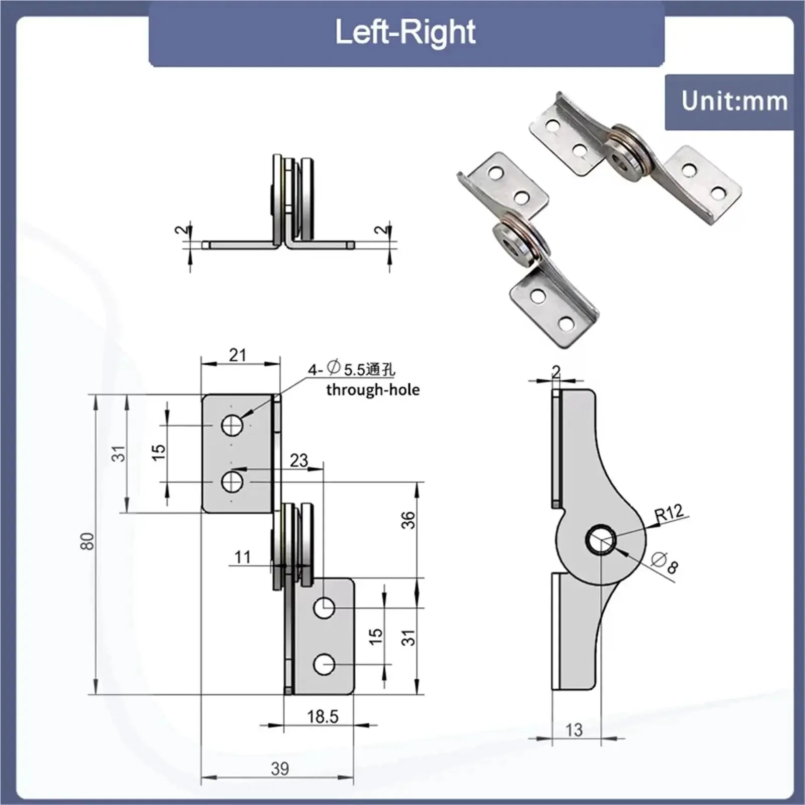 Stainless Steel Through Hole Locate Blade Type Torque Hinge Gate Hinge 1 Pc Left Right Heavy Duty Built To Last Tough As Nails Industrial Grade Weather Resistant Fence Gate Hardware For Exterior Use - Image 5