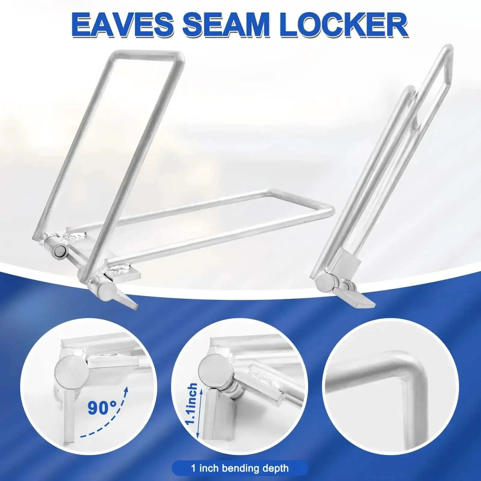 Standing Seam Lock Tool For Metal Roofing Eaves Seam Locker Drip Edge Hemming Bender Portable Compact 11.5 By 7.9 Inch Lightweight 4.1 Pound Pro Grade Roof Panel Locking Tool For Roofer And Sheet Metal Workers - Image 5