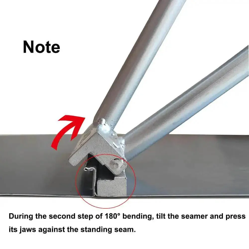 Standing Seam Roofing Hand Seamer For 0.8 To 1 Millimeter Metal Panels Heavy Duty Sheet Metal Bender For Jointing Seams On Vertical Roofs Fences Carports And Sheds 24 Inch Handle 6 Lb Weight - Image 4