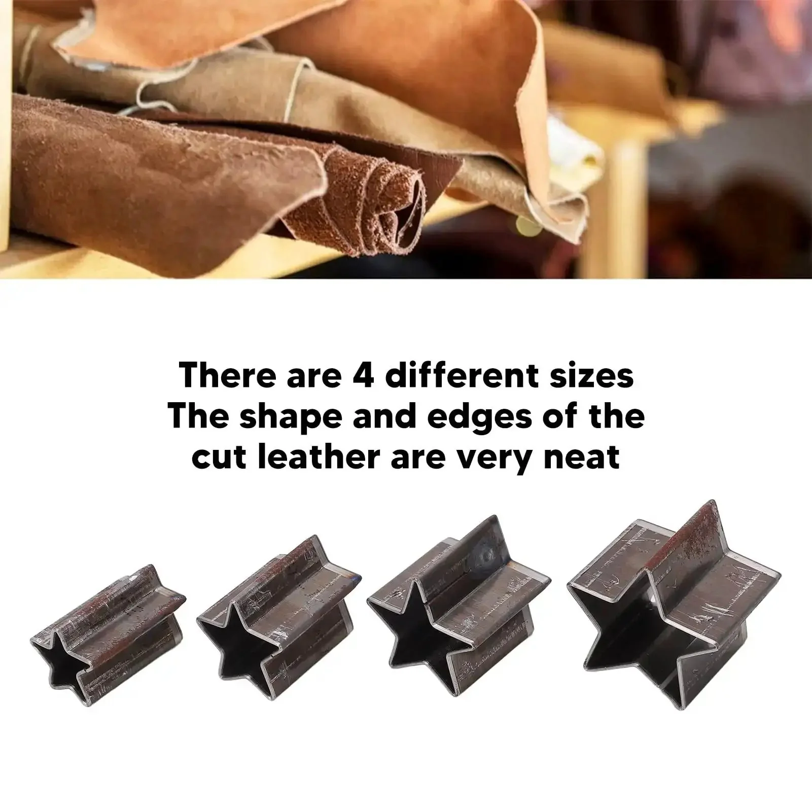 Star Shape Leather Cutting Dies Set Four Piece Alloy Steel Hollow Cutter Punch Tools With Storage Box Perfect For EVA Foam, Fiberboard, And Clay Crafts, Durable, Precise, And Easy To Use For DIY Makers - Image 8