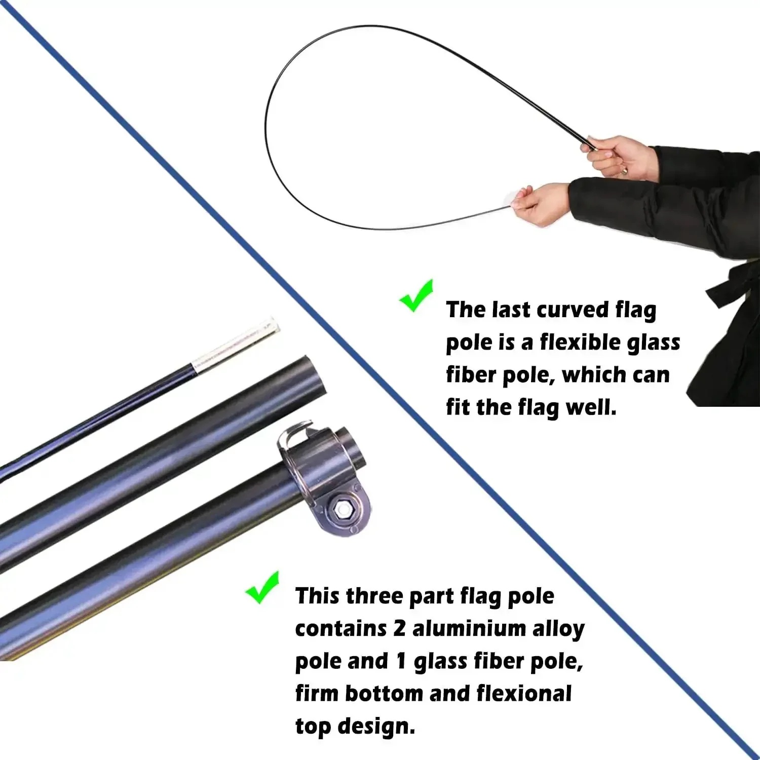 Start Finish Line Banner Feather Flag Pole Kit For Races Marathons And Special Events 8 Ft Advertising Flag 12 Ft Flagpole With Ground Spike Travel Bag High Visibility Tear Resistant Polyester - Image 3