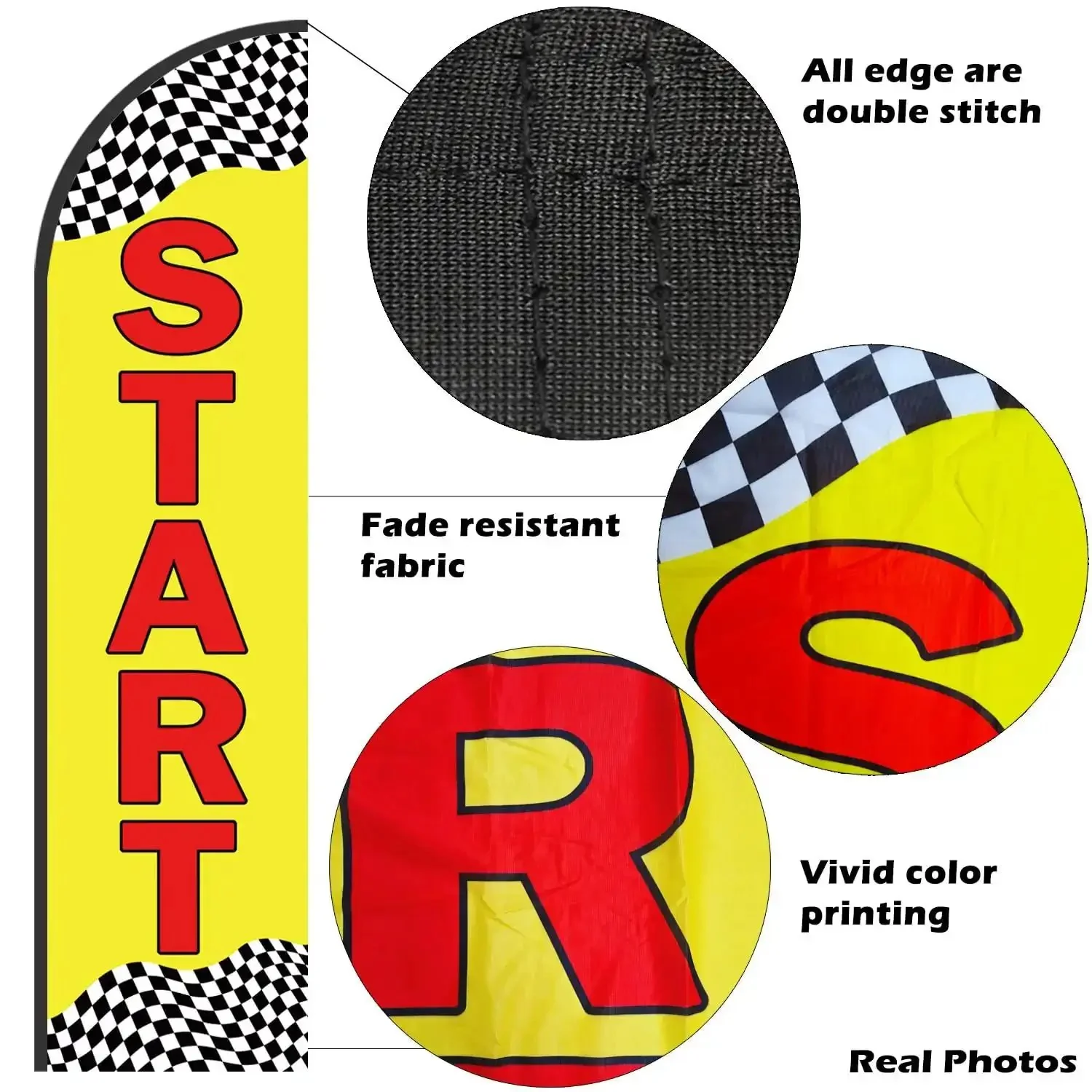 Start Finish Line Banner Feather Flag Pole Kit For Races Marathons And Special Events 8 Ft Advertising Flag 12 Ft Flagpole With Ground Spike Travel Bag High Visibility Tear Resistant Polyester - Image 6