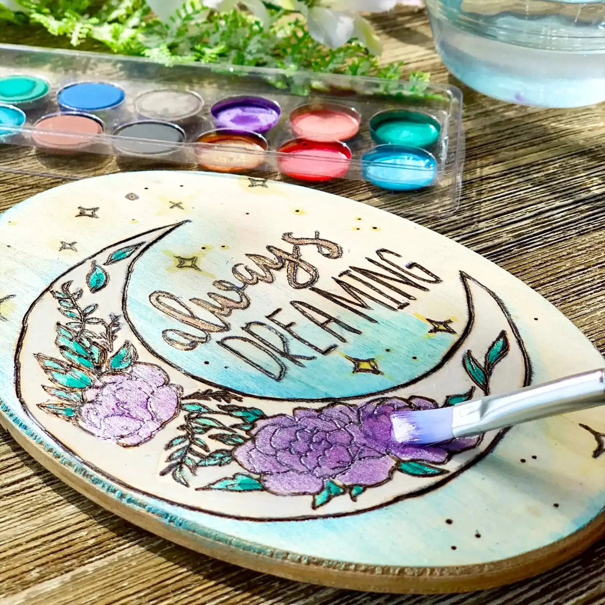 Starter Wood Burning Kit With Burner Pen, 5 Interchangeable Tips, 48-Piece Deluxe Pyrography Set, Stencils, Transfer Paper, Watercolor Paints And Brushes For Kids And Adults - Image 2