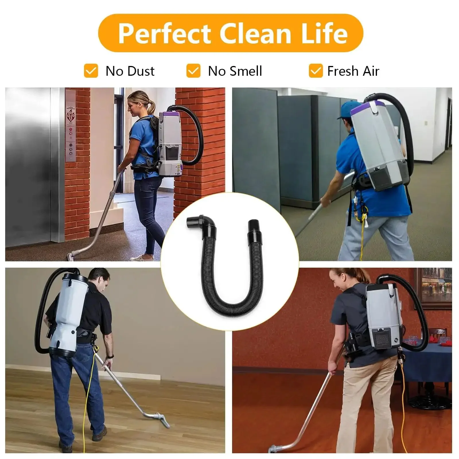 Static Dissipating Backpack Vacuum Hose With 1-1/2 Inch Cuffs Replacement For Super Coach And Mode 6 Fits Various Backpack Vacuums The Go-To Dust Collection Solution For Miter Saws And Clean Workspaces - Image 2