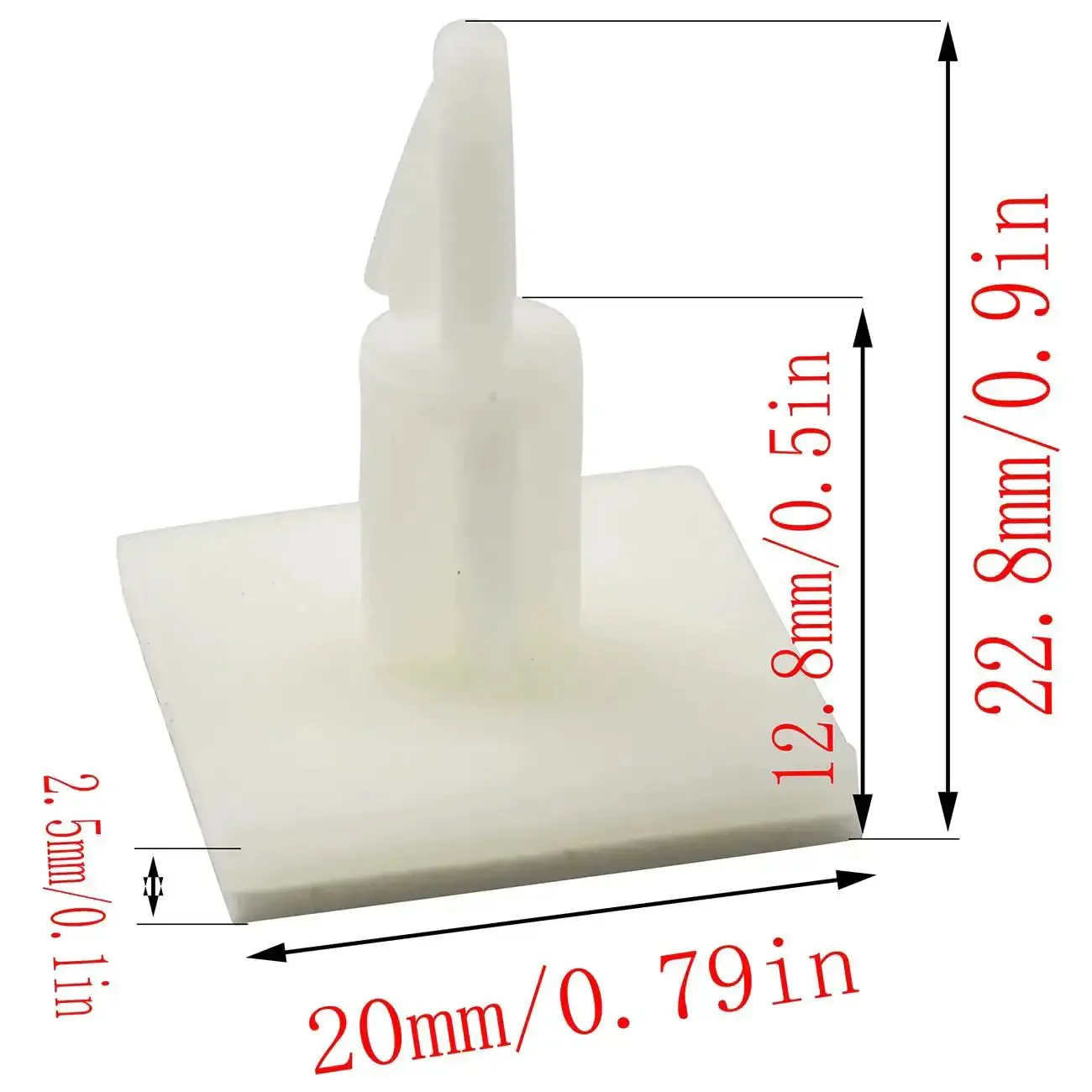 Sticky PCB Spacer Adhesive Standoffs Plastic Columns White 25 Pieces 20mm Square Base With 22.8mm Height Buckle Design Stable Board Mounts Without Damaging Circuits and Easy Fix for Circuit Boards - Image 5