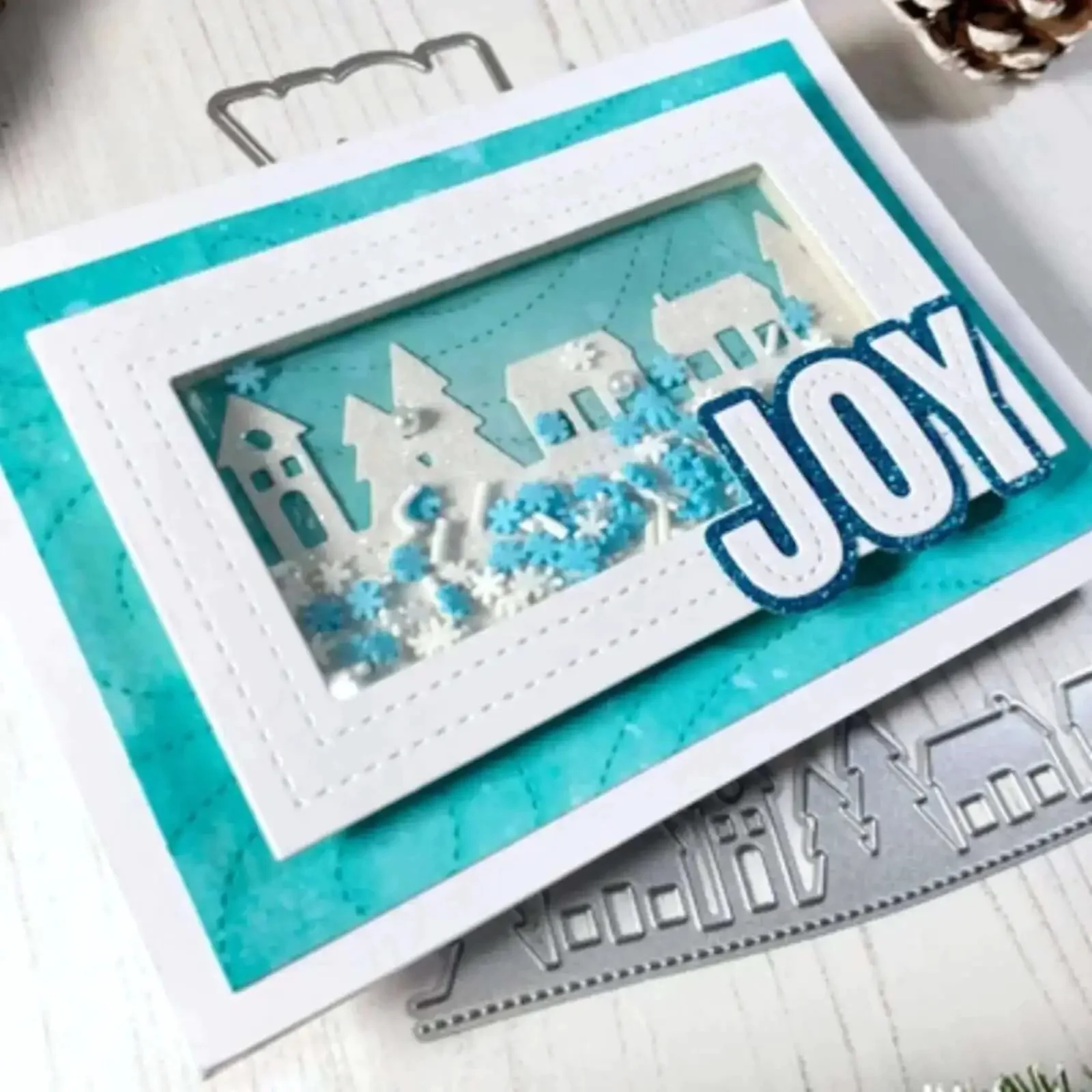Stitched Rectangle Frame Die Cuts Set For Card Making And Scrapbooking, DIY Embossing, Photo Decor, And Gift Tags, Silver Metal Dies, 14.3x11.1cm, 3 Pieces, Perfect For Creative Crafts - Image 4