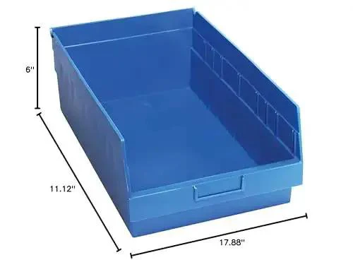 Store-More Part Organizer Blue Bins 8 Pack Garage Ready High Density Plastic Storage Bins With Reinforced Edges For Durability 17.9 In L By 11.1 In W By 6 In H Great For Tools Parts And Hobby Projects - Image 2