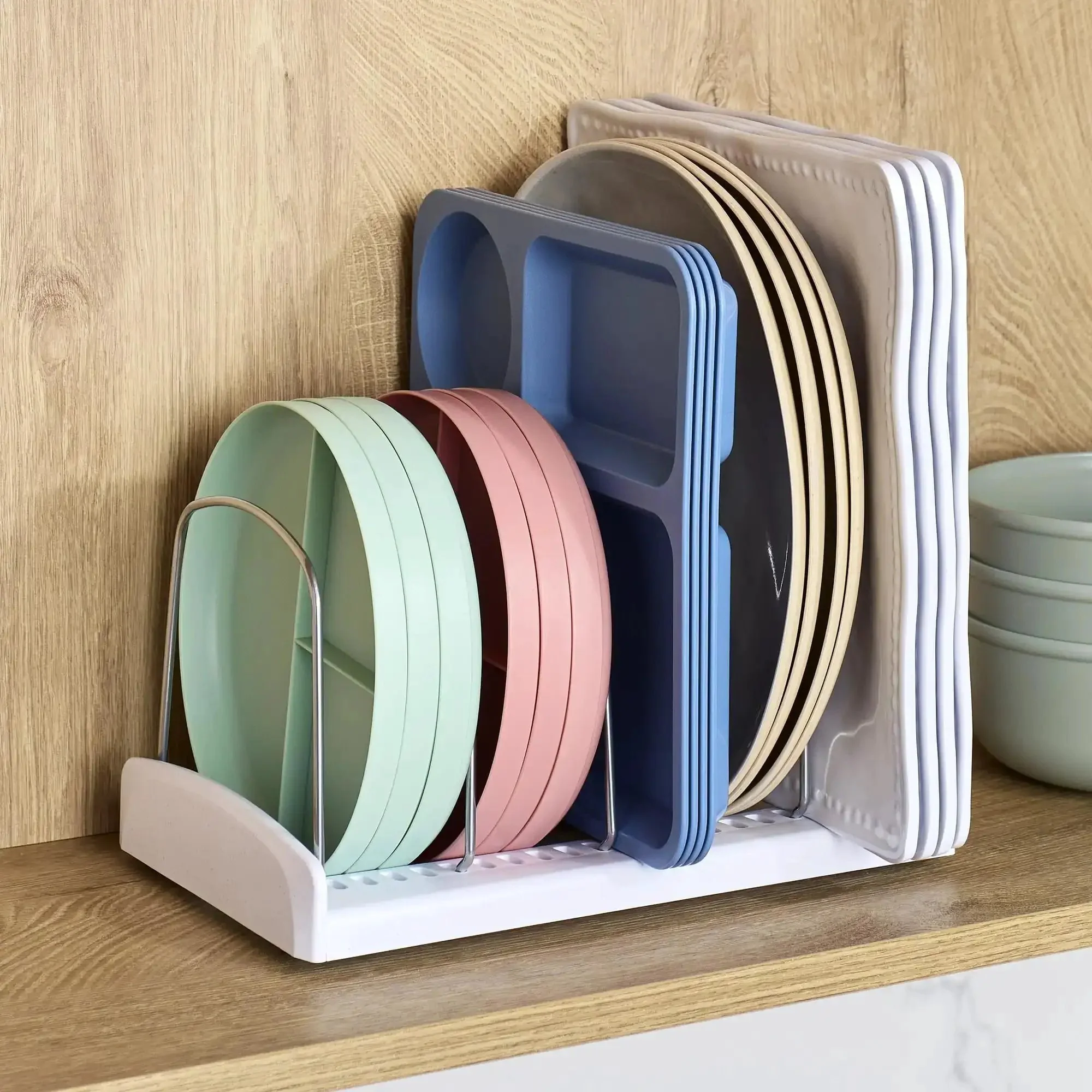 StoreMore Adjustable Bakeware Rack With Steel Wires Seven Adjustable Dividers That Organizes Cookie Sheets Pans And Trays In Kitchen Cabinets And Pantry Storage Premium Edition - Image 5