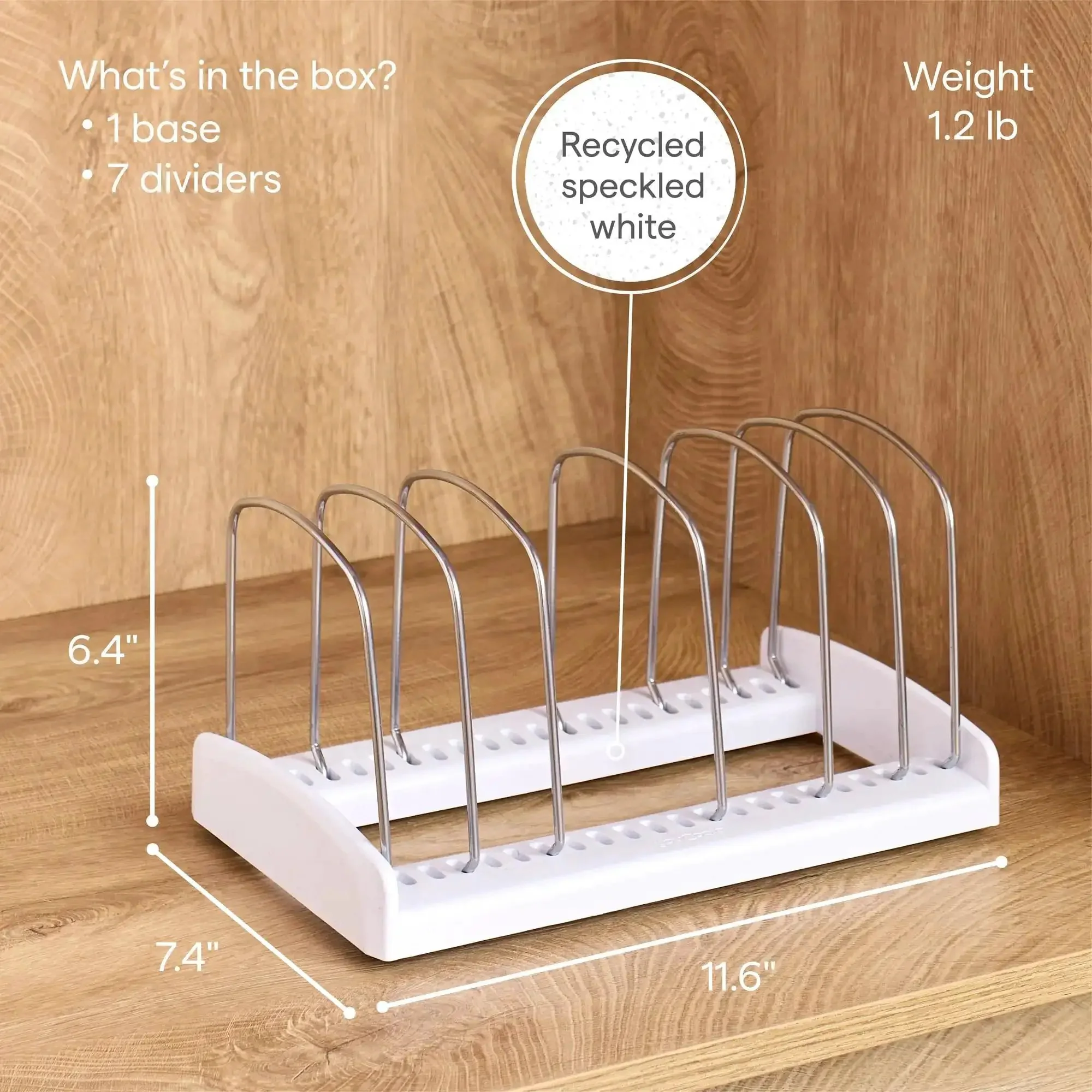 StoreMore Adjustable Bakeware Rack With Steel Wires Seven Adjustable Dividers That Organizes Cookie Sheets Pans And Trays In Kitchen Cabinets And Pantry Storage Premium Edition - Image 8