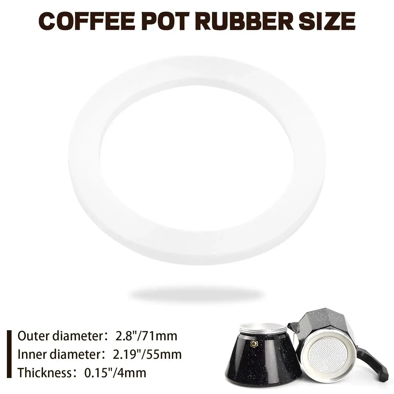 Stovetop Espresso Gasket Seal Ring Set For Aluminum Moka Pots Food Grade Silicone Replacement 6 Cup 8 Pieces No Fuss Easy Fit Compatible With Most Aluminum Espresso Makers - Image 6