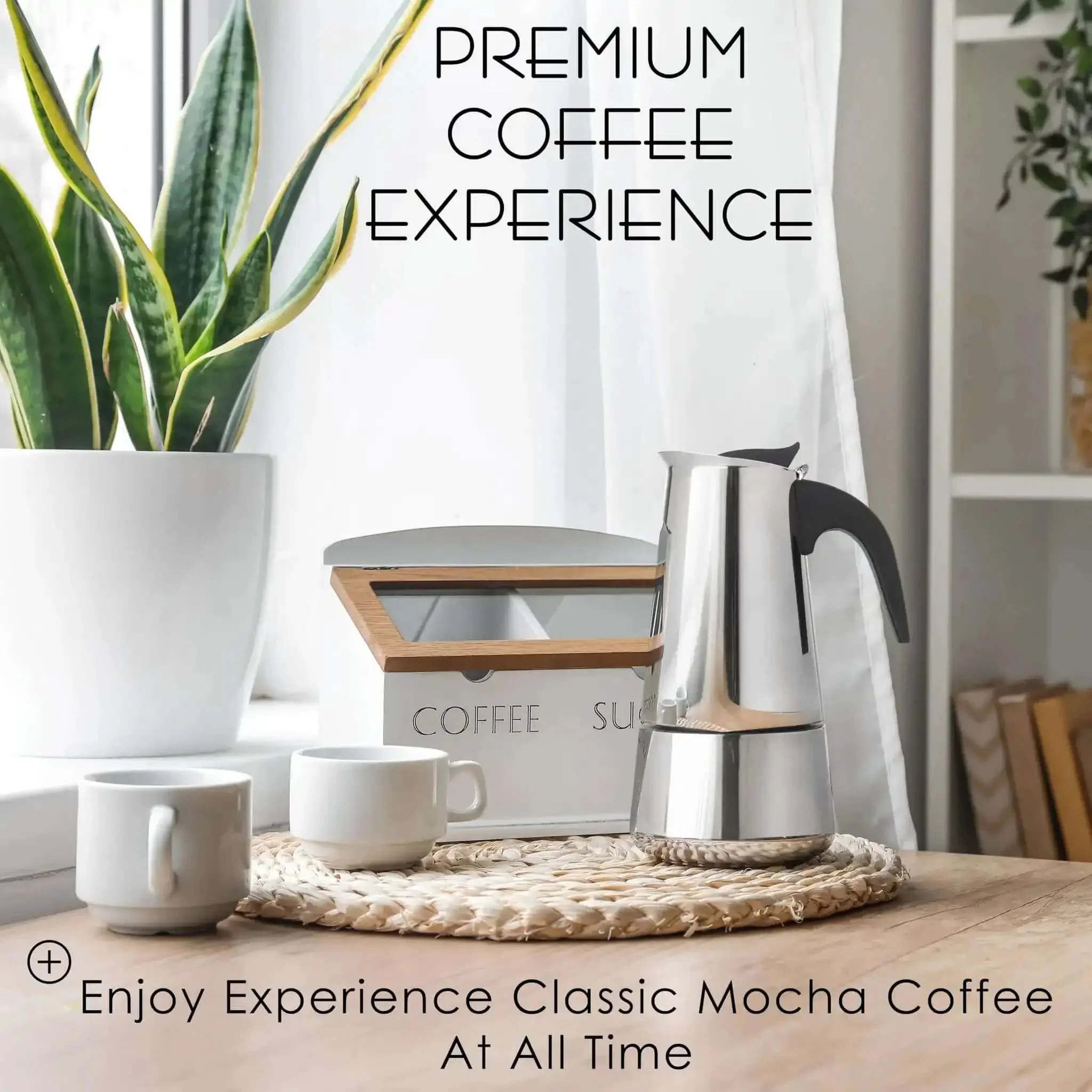 Stovetop Espresso Maker 9 Cup Moka Pot In Stainless Steel 450ml 15oz Easy Brew For Camping Or Home Use Italian Style Coffee Percolator For Bold Aromatic Morning Joe - Image 5