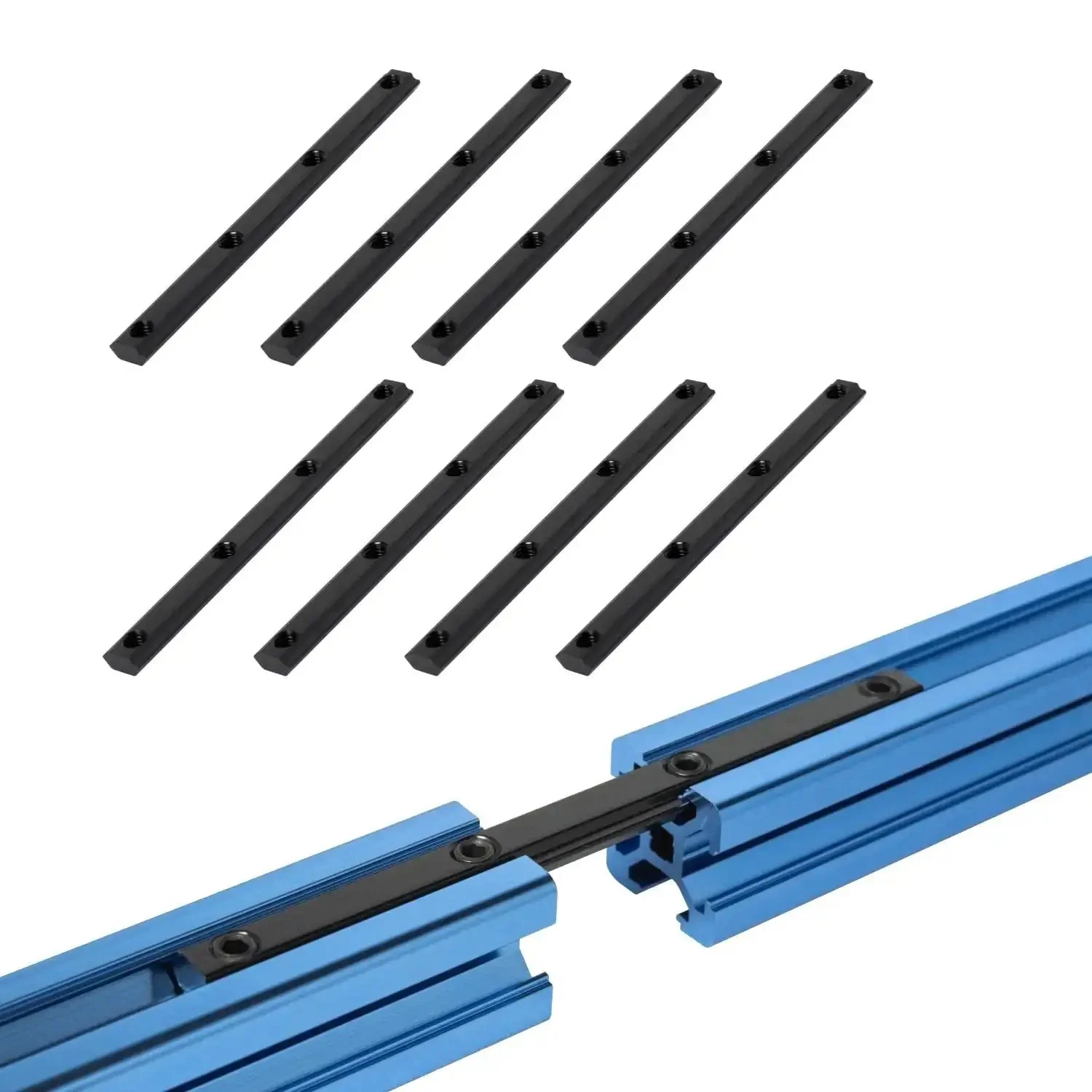 Straight Connector Corner Bracket Set For Aluminum Extrusion Fits T Slot And V Slot Profiles Ideal For CNC Machines 3D Printers And Custom Enclosures Includes 8 Connectors 32 M5x6L Screws And M3 Hex Key