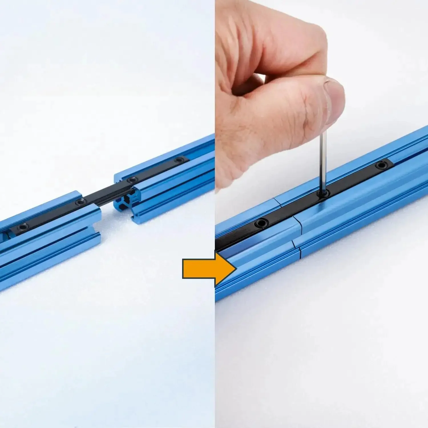 Straight Connector Corner Bracket Set For Aluminum Extrusion Fits T Slot And V Slot Profiles Ideal For CNC Machines 3D Printers And Custom Enclosures Includes 8 Connectors 32 M5x6L Screws And M3 Hex Key - Image 5