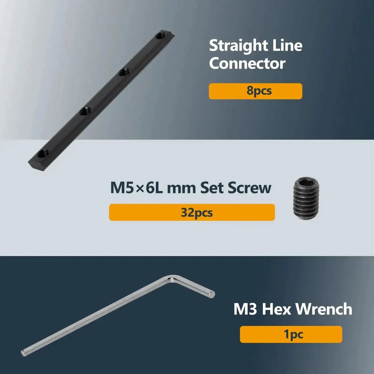 Straight Connector Corner Bracket Set For Aluminum Extrusion Fits T Slot And V Slot Profiles Ideal For CNC Machines 3D Printers And Custom Enclosures Includes 8 Connectors 32 M5x6L Screws And M3 Hex Key - Image 6