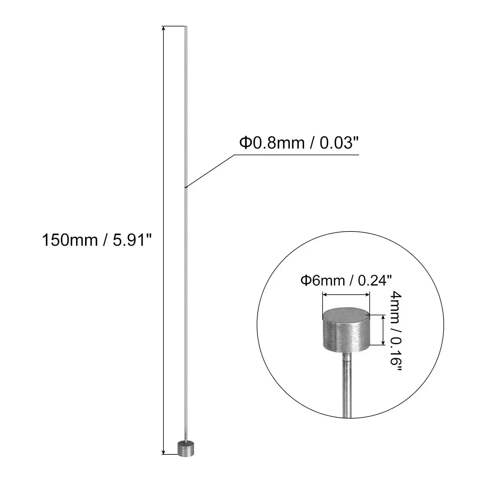 Straight Ejector Pins 0.8mm Dia 150mm Long 65Mn Steel Round Tip Punch Set of 4 for Mechanical Maintenance and Tool Assembly Heavy Duty Pro Grade Pins - Image 5
