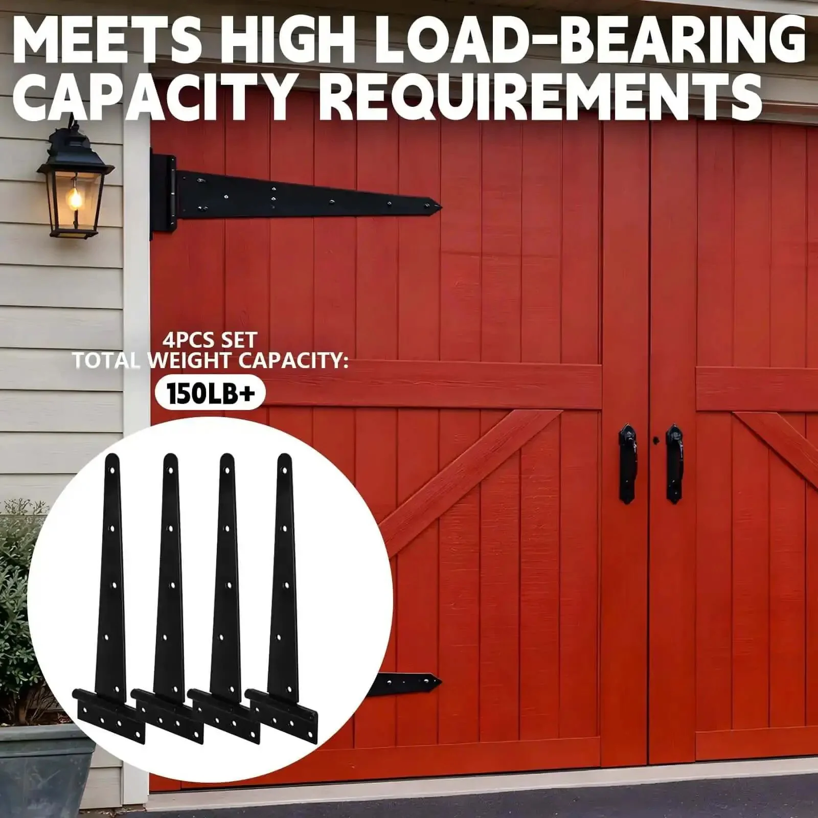 Sturdy 4 Piece 14 Inch Heavy Duty T Hinges Set For Shed Doors Barn Doors And Fence Gates Rust Resistant Wrought Iron Hardware Built To Last And Stand Up To The Elements With Easy Mounting - Image 2