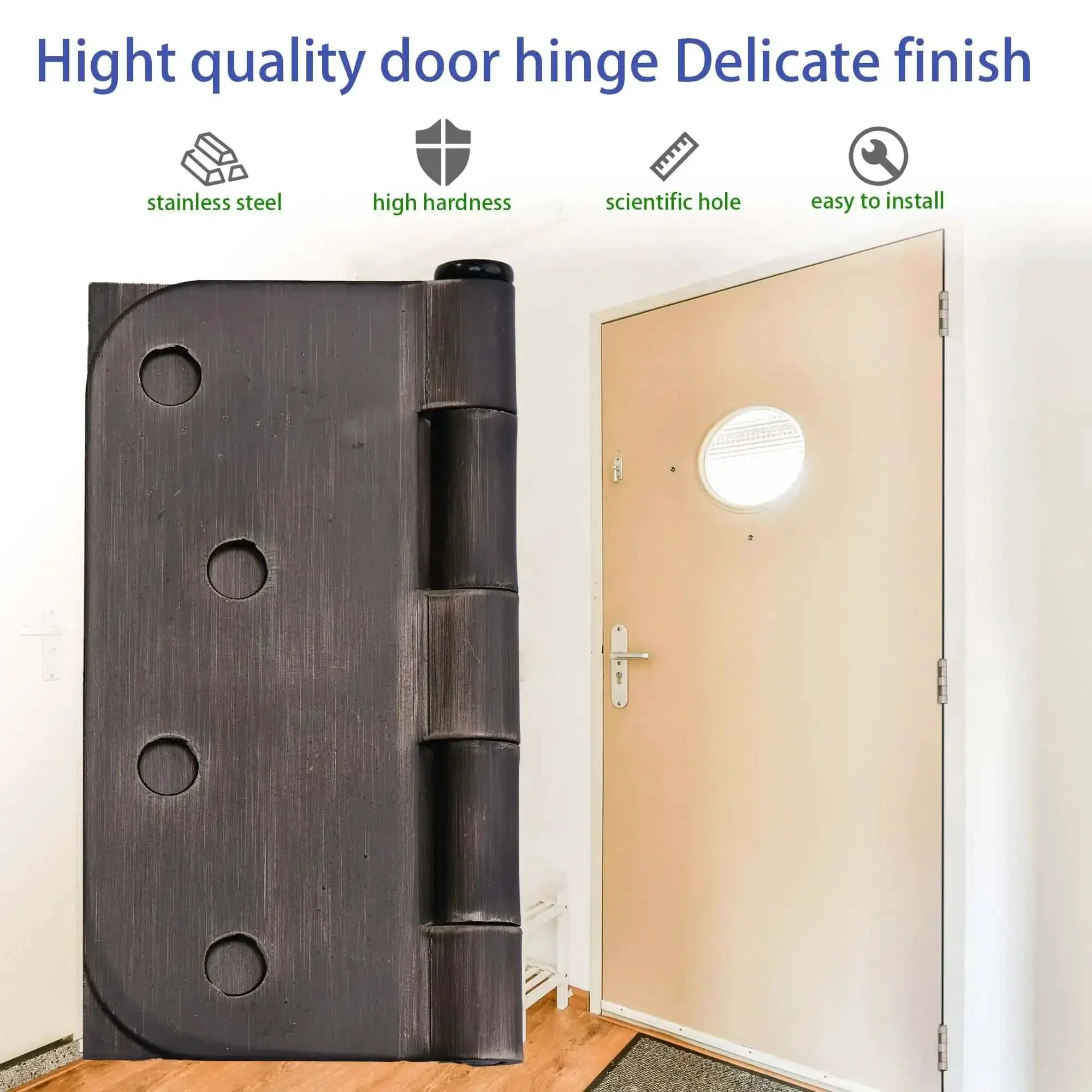 Sturdy 4x4 Inch Door Hinges For Wood, 18 Pack Oil Rubbed Bronze Interior Doors, Heavy Duty Hinges With Square 5/8 Radius Corners, 1-Inch Screws Included, Easy Install And 305-Degree Rotation - Image 2