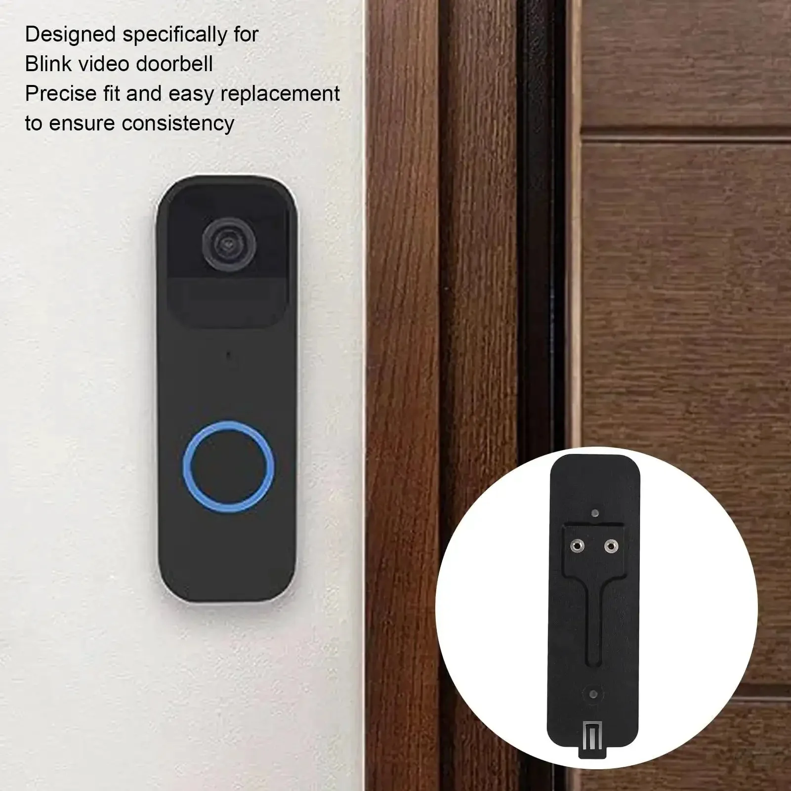 Sturdy Black Back Plate Mount Accessory For Video Doorbell Quick Install And Easy Repair, Durable Plastic Backplate Compatible With Most Doorbell Units And Mount Kits - Image 9