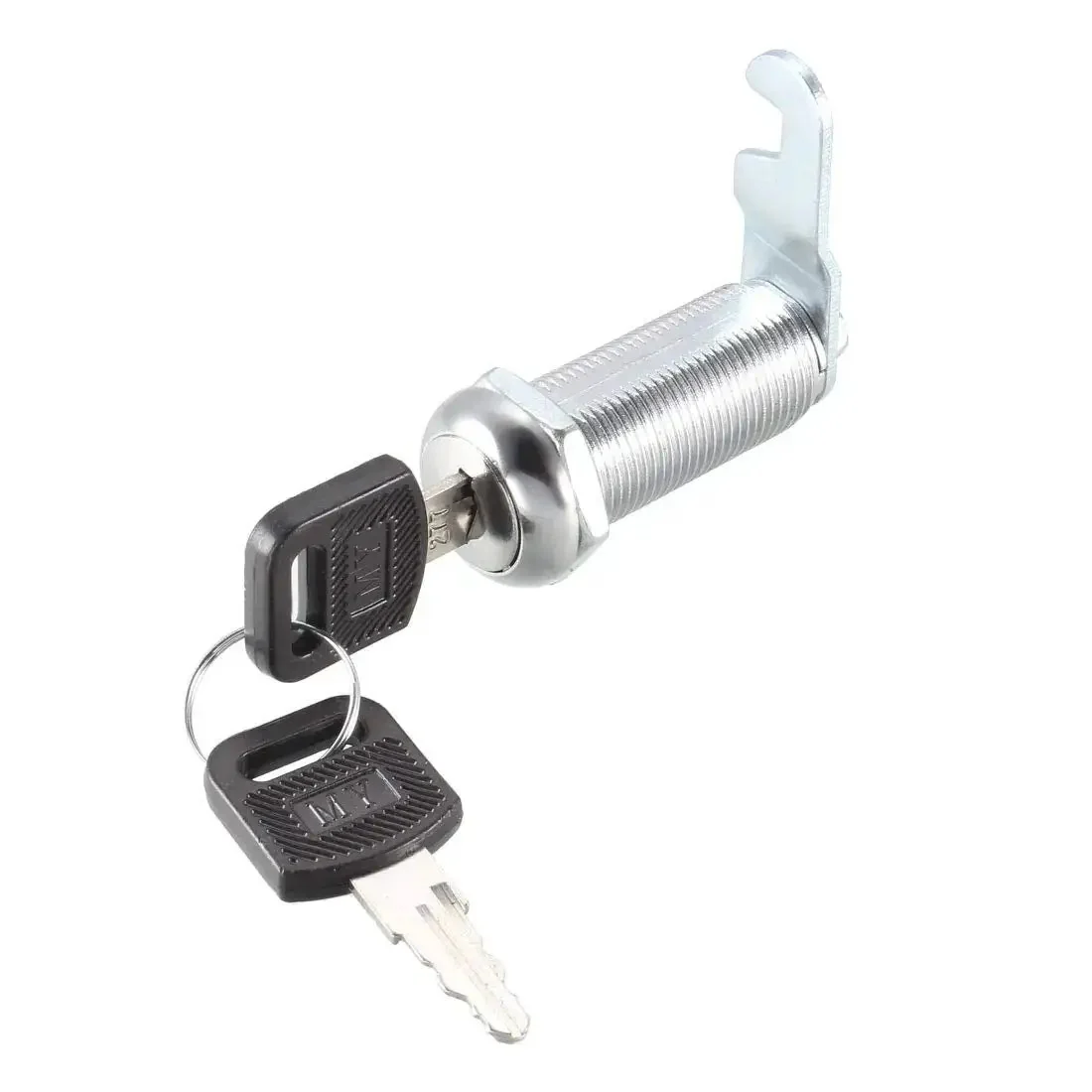 Sturdy One And A Half Inch Cam Lock Set For Cabinets With Long Cylinder Keyed Different Fits Panels Up To One And Three Eighths Inch Thick Chrome Plated Zinc Alloy Construction 2 Pack - Image 3
