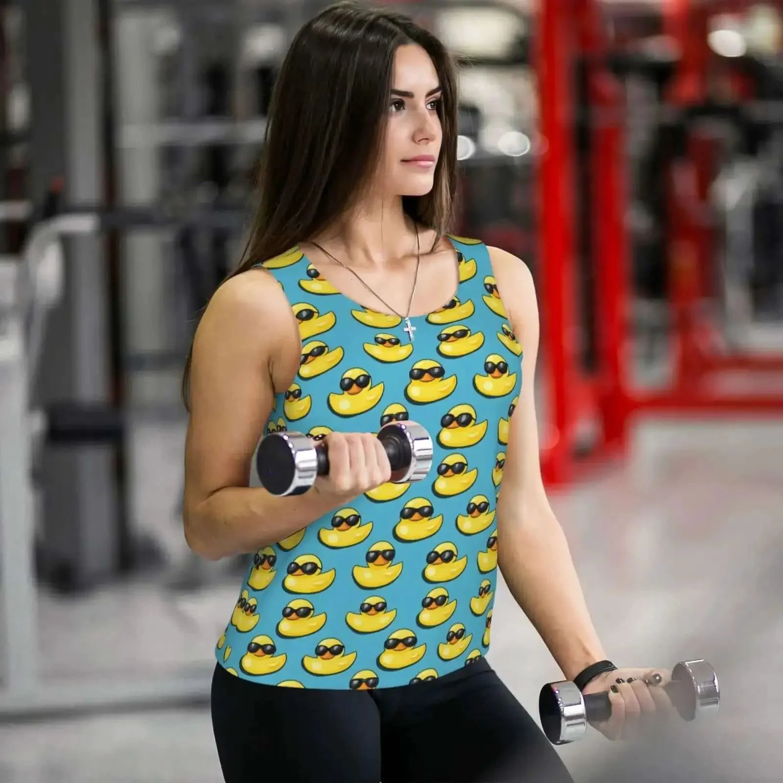 Sunglasses Print Tank Top For Women, Dry Fit Sleeveless Workout Tee, Breathable Quick Dry Mesh Athletic Top In Black, Moisture Wicking Summer Layer For Gym, Running, Yoga And Everyday Active Wear - Image 6