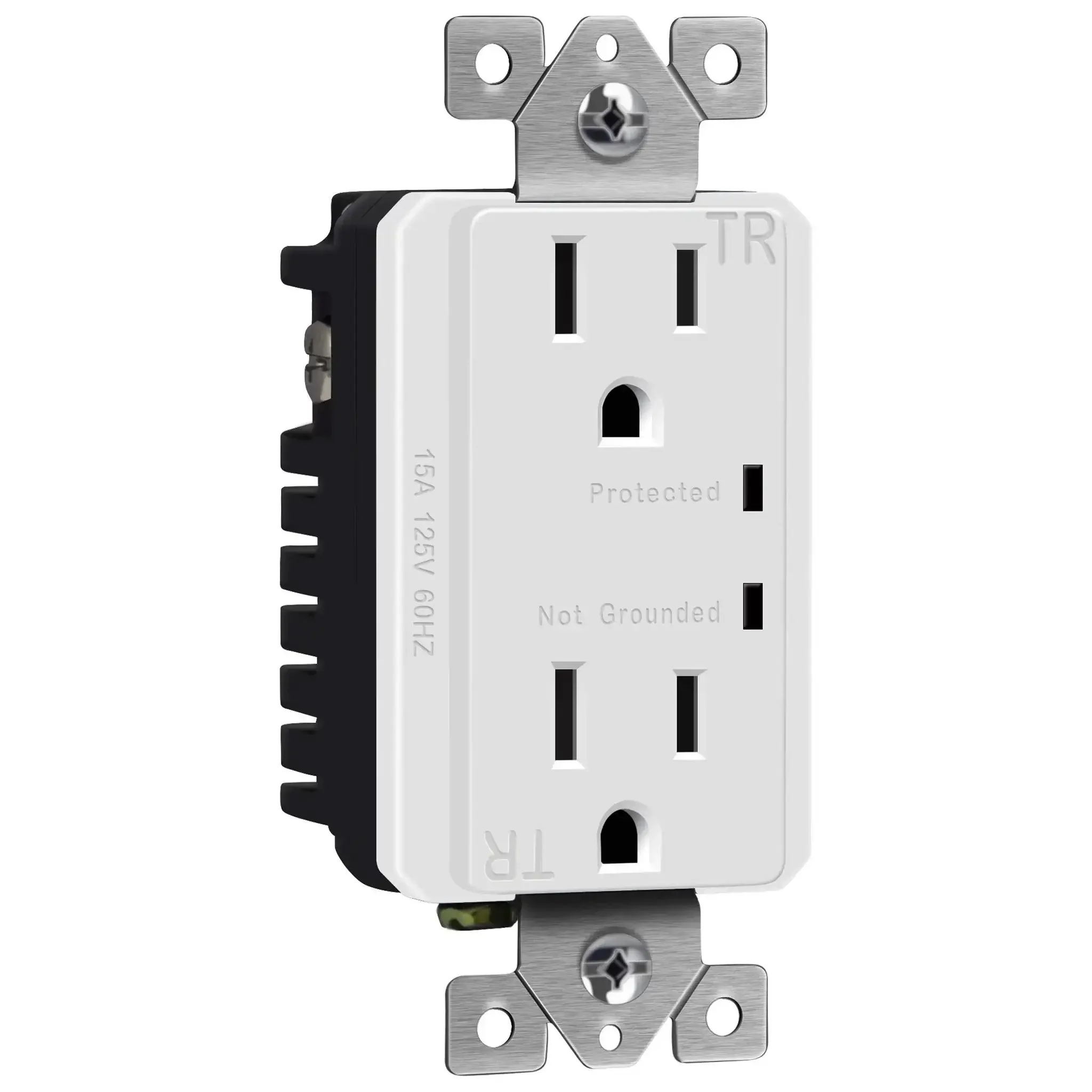 Surge Protector Receptacle With Grounding Indicator And Tamper Resistant Safety, 900 Joule Rating With Up To 1500 Joules Surge Protection, Self Grounding, 2 Pole 15A 125V UL Listed For Home And Office Gadgets - Image 7