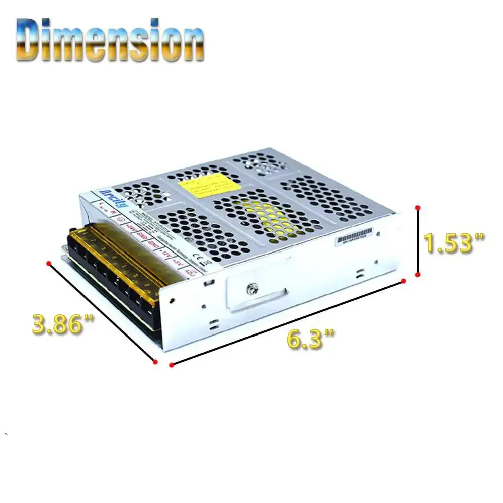 Switching Power Supply With Triple Output 5V 8A 12V 7A 24V 5A 110V 220V Input High Stability Low Noise Clean DC Dope For Video Games Arcade Cabinets CCTV Computers DIY Projects - Image 9