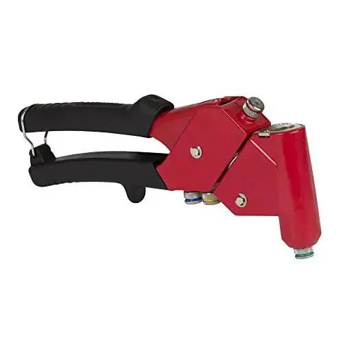 Swivel Head One-Hand Rivet Gun Kit For Metal And Auto Repair Easy Grip Manual Riveter Set With 3/32, 1/8, 5/32, 3/16 Rivets Includes 100 Rivets 4 Drill Bits And Handy Storage Case - Image 2